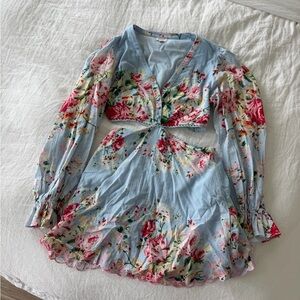 HEMANT & NANDITA Blue Floral Dress